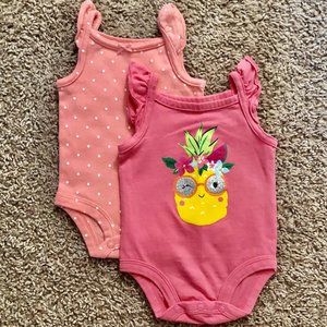 Carter’s Baby Girls’ Sleeveless Bodysuit Onesies, 2-pk, Newborn